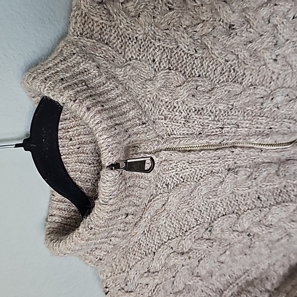 Shannon woolen mills 100% pure new wool Chunky Knit Zip Up Jacket Large - Picture 2 of 9